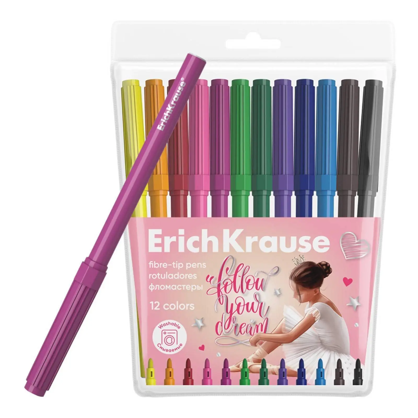 Фломастеры EK Pointes 12цв в футляре, фото №1