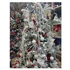 Ветка декоративная с глиттером, 114см, белый, фото №1