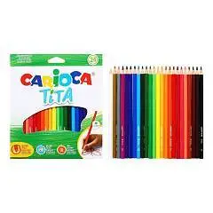 Карандаши цветные пластиковые 24цв "Tita" Carioca, фото №1