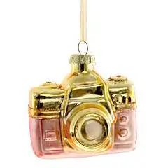 Украшение новогоднее "Фотоаппарат" стекло L7 W4 H7 см, фото №1