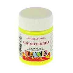 Краска акриловая флуоресцентная лимонная Декола 50мл, фото №1