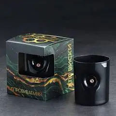 Стакан для виски "Непробиваемый Чёрный" с пулей 250 мл, фото №1