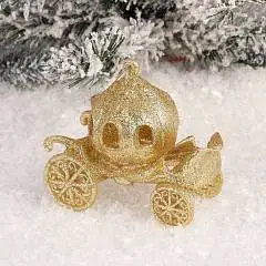 Украшение Карета 10см акрил ЛЬДИНКА золото, фото №1