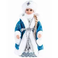 Сувенир музыкальный Внучка деда мороза в голубой шубе 30 см, фото №1