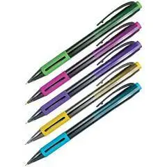 Ручка шариковая автомат. "SI-400 Color" синяя, 0,7мм, грип, микс, фото №1