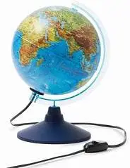 Глобус Земли д-р 210 физико-политический с подсветкой, фото №1