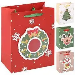 Сумка подарочная "Новогоднее веселье" 3Dаппликация 18*23*10см, фото №1