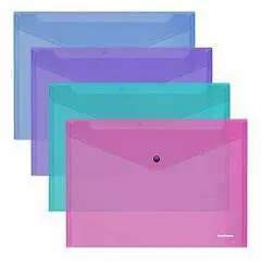 Папка на кнопке EK Glossy Vivid, А4, ассорти, фото №1