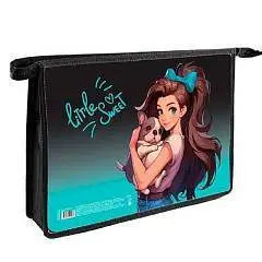 Папка д/тетр А4 пластик/картон молния сверху Sweet puppy Кокос, фото №1