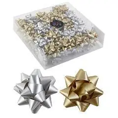 Бант-звезда 48мм золото/серебро, шт, фото №1