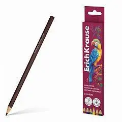 Карандаши цветные дер EK Safari трехгр 3,3мм 6цв, фото №1