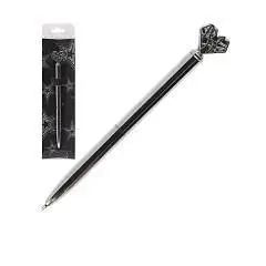 Ручка шариковая "Сердце" серебрянный корпус, синяя, фото №1