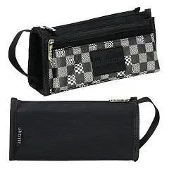 Пенал "deVENTE. TOTAL BLACK" 21x10x7,5 см, 2 кармана, фото №1