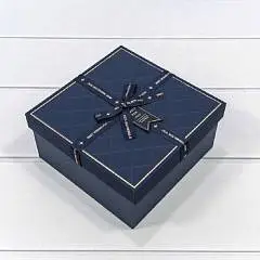 Коробка подарочная "Best Wishes For You" Синий 19*19*9,5 см 3-3, фото №1