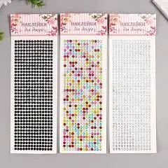 Стразы самоклеящиеся "Мелкие", d - 0,5 см, МИКС 31,5*10,5см, фото №1