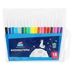 Фломастеры "Космические приключения" 18цв., ПВХ, подвес, фото №1