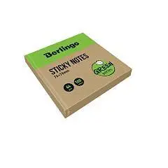 Бумага с клеевым краем Berlingo 76х76мм 100л, крафтовая бумага, фото №1