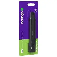 Нож канцелярский 18мм Berlingo "Razzor 400" черное лезвие, auto-, фото №1