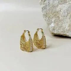 Серьги (Бижутерный сплав, Куб. циркон), фото №1