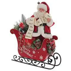 Дед Мороз, L30 W12 H33 см (сани), фото №1