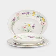 Сервиз обеденный Акварельные цветы  Bouquet 6 перс 18 пр  фарф б, фото №1