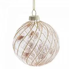 Шар елочный стекло  L7 W7 H8,5 см, фото №1