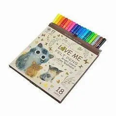Фломастеры "Люби меня. Котики.Счастье" 18 Цв., фото №1