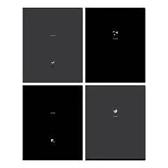 Тетрадь 48л КЛЕТКА "Monocolor. Black. Concise" soft-touch, тисне, фото №1