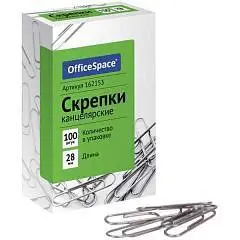 Скрепки "Space" 28мм, 100шт., фото №1