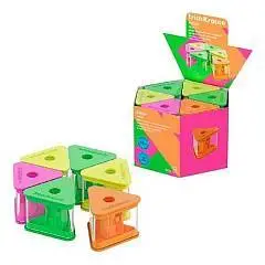 Точилка EK Prism, Neon, с контейнером, ассорти, фото №1