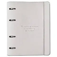 Тетрадь на кольцах 120л "Цитата", бежевый кожзам, фото №1