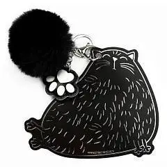 Брелок мягкий Котик 60*60мм чёрный, фото №1