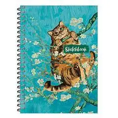 Скетчук А5 60л "Кот и цветущий миндаль. Ван Гог"  греб 100гр Пол, фото №1