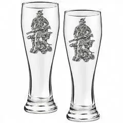 Набор д/пива "Охотник" 2 бокала олово ч/б кор, фото №1