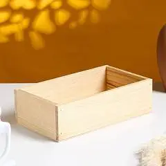 Кашпо деревянное 24х14х7.5 см Элегант, натуральный, фото №1