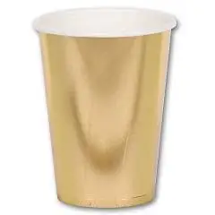 Стакан фольгирован золотой 210мл 6шт, фото №1
