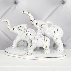 Фигурка Семья слонов, 22*10*13,5см, фарфор, фото №1