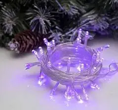 Гирлянда эл. LED-50-220V, 5м, силикон, 8р, фиолет., фото №1