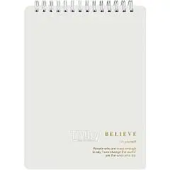 Блокнот А5 50л кл "Believe" айвори, спираль, фото №1