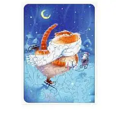 Пазл фигурный Кот на коньках 120дет 20*29см Средний 3,5см, фото №1
