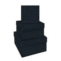 Коробка подарочная "Pattern on black" 19,5*19,5*11 см 3-3, фото №1
