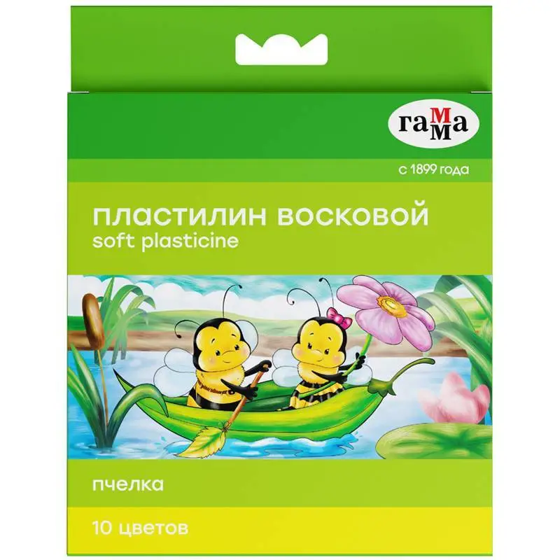 Пластилин 12цв 180гр Гамма восковой мягкий Пчелка стек, фото №1