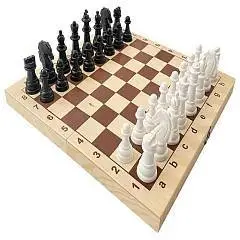 Шахматы, шашки 3 СОВЫ 2в1 обих пл фиг дер доска 29*29см 5+, фото №1