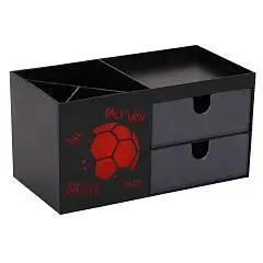 Подставка канцелярская Football Power, 5отд, черная, фото №1