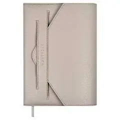 Ежедневник недат А5 "НАППА ЭКСТРА СЕРЫЙ" фигурный клапан, тв.обл, фото №1